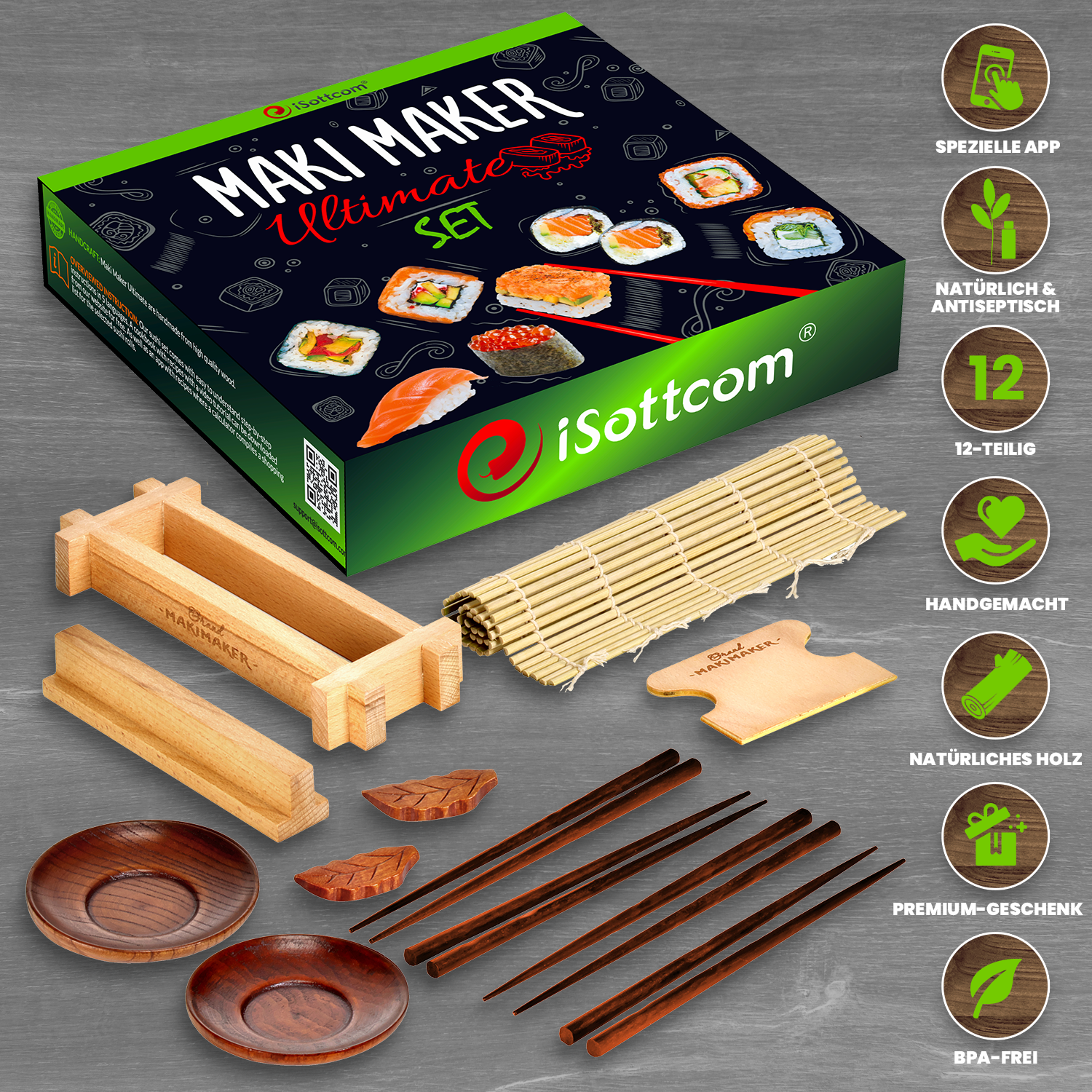 Maki Maker Ultimate Set in einer edlen Geschenke Box und kostenloser App