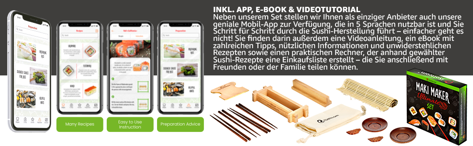 Maki Maker Ultimate Set in einer edlen Geschenke Box und kostenloser App